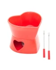 APARELHO DE FONDUE 4 PEÇAS CORAÇÃO VERMELHO