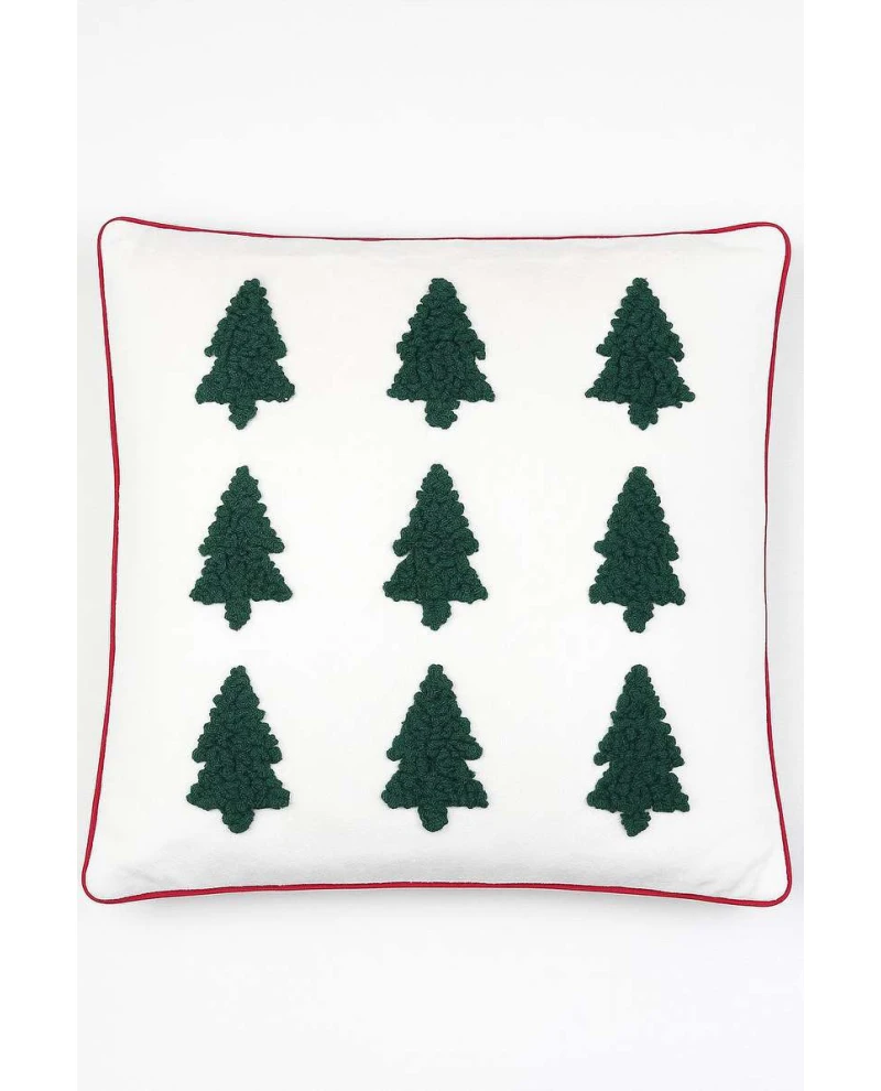 Capa de Almofada Arvore Branco/Verde