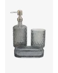 Conjunto Vidro para Banheiro Litt Prateado