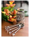 Colher com Suporte de Zamac Niquelado Crystal com 6 Peças Colher com Suporte de Zamac Niquelado Crystal com 6 Peças