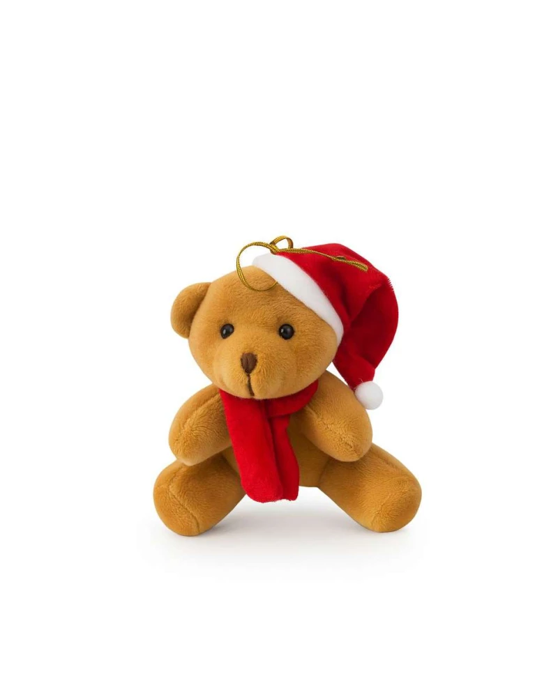 Enfeite Natal Urso com Vermelho 10cm