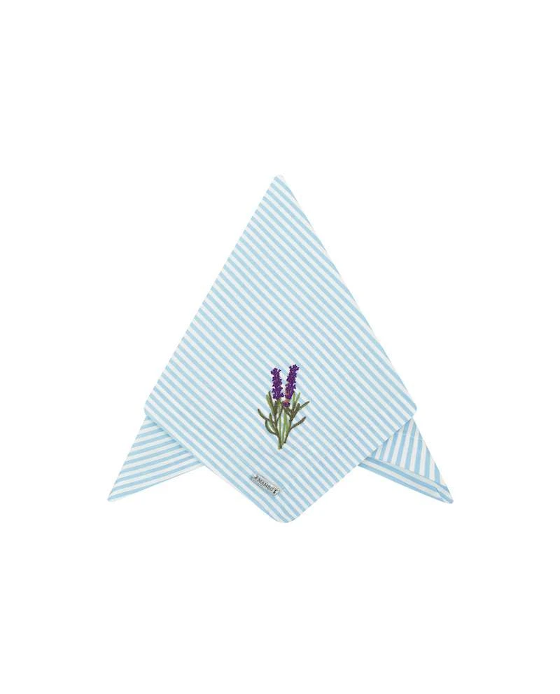 Guardanapo Listra Azul Bordado Lavanda Mameg