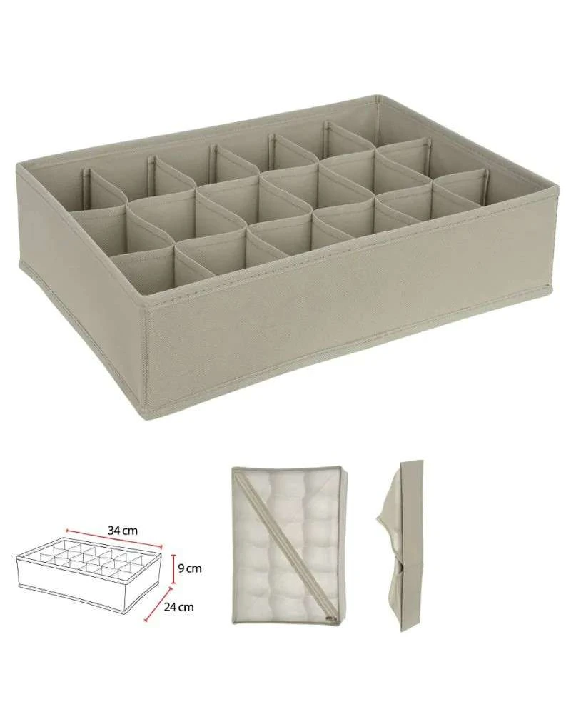 ORGANIZADOR DOBRAVEL TNT 18 COMPARTIMENTOS CINZA CLARO