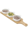 Petisqueira Porcelana com Tábua Bambu Petisqueira Porcelana com Tábua Bambu