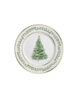 Prato Sobremesa Classic Christmas com Fio de Ouro