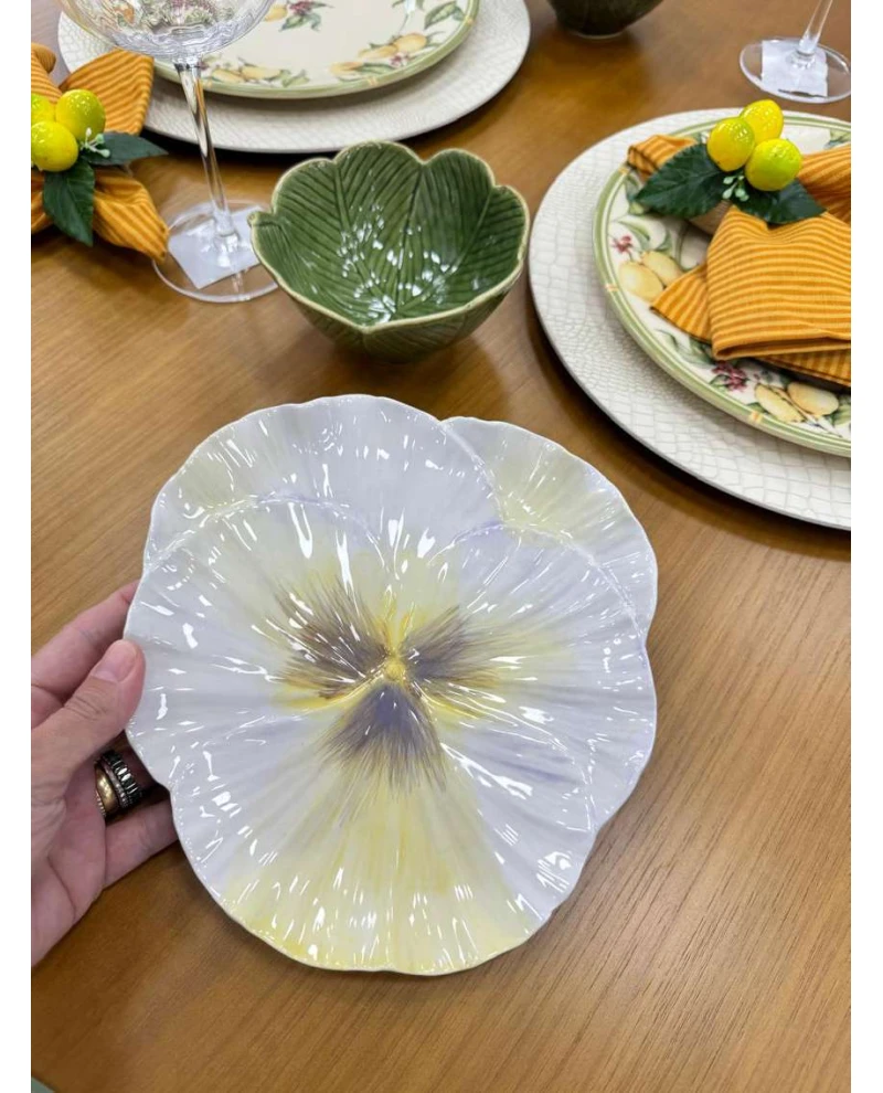 Prato de sobremesa Amor perfeito Branco