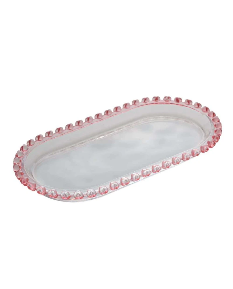 Travessa Oval de Coração com a Borda Rosa Lyor