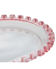 Travessa Oval de Coração com a Borda Rosa Lyor Travessa Oval de Coração com a Borda Rosa Lyor