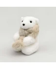 URSO DE NATAL SENTADO (BRANCO/BEGE)