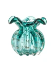 VASO DE VIDRO ITALY TIFFANY E DOURADO