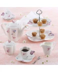 Xícara de Café Porcelana Borboletas com Pires Xícara de Café Porcelana Borboletas com Pires