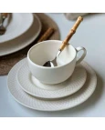 Xícara de Chá com Pires Satin White Xícara de Chá com Pires Satin White
